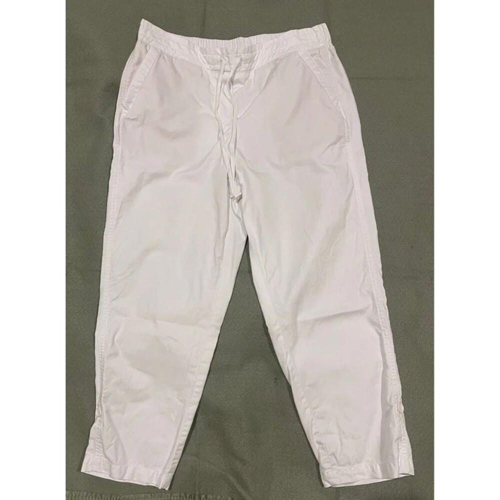 Talbots white cotton Tencel cropped pants 6P